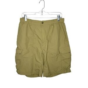 REI / tan UPF 50+ outdoor hiking cargo shorts / L